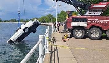 Car is submerged in the Sarnia Bay (Photo by: Sarnia Police Service)