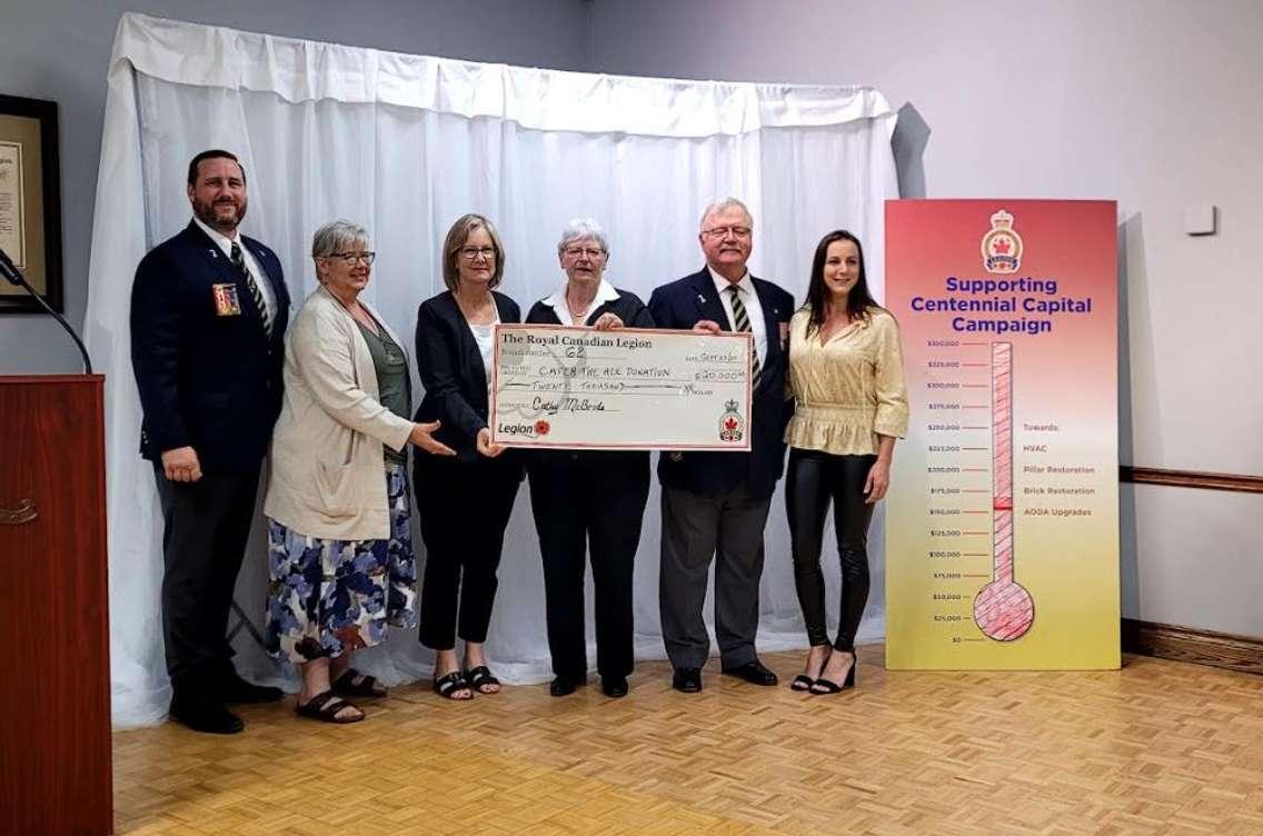 Sarnia Legion Branch 62 cheque presentation to the Women's Interval Home.  Blackburn Media photo by Stephanie Chaves.