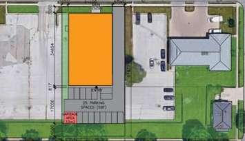Planned supportive housing project site at 333 George Street. Photo courtesy of Indwell report to Lambton County Council. 
