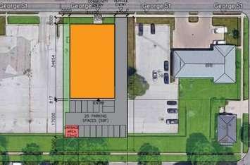 Planned supportive housing project site at 333 George Street. Photo courtesy of Indwell report to Lambton County Council. 