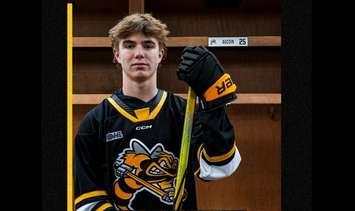 Kaden Aucoin (Photo courtesy of Sarnia Sting via Facebook)