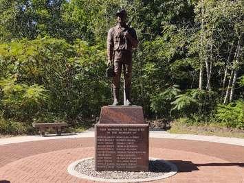 A monument at Fort Gratiot County Park memorialize the miners who perished in the 1971 Port Huron water tunnel explosion. Image courtesy of LiUNA's Paul Zurek.