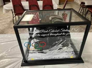 A pair of skates worn by two time Olympian Michael Marinaro given to the Point Edward Skating Club. Submitted photo.