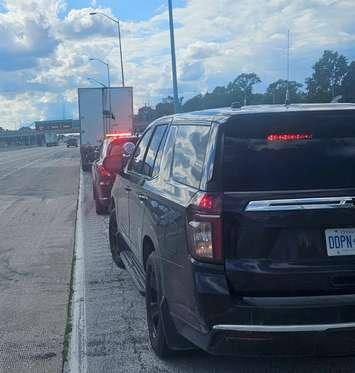  Traffic stop. Photo courtesy of Lambton OPP