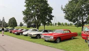 Classic cars parked at the Oil Museum in July 2023. (Photo courtesy of The Corporation of the County of Lambton)