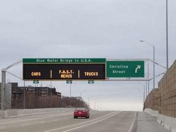 Highway 402 electronic sign. BlackburnNews.com file photo.