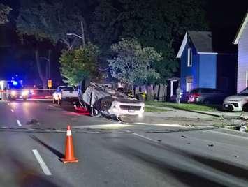 Collision reported on Vidal Street between Talfourd Street and Devine Street. July 1, 2025. (Photo courtesy of Sarnia Police Service)