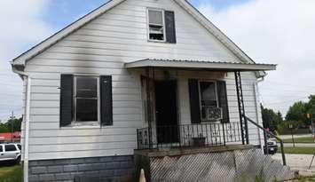 Home damaged in July 13, 2025 fire. Photo courtesy of the Sarnia Police Service. 