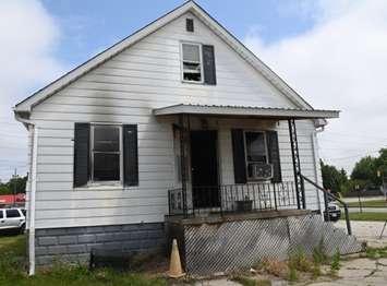 Home damaged in July 13, 2025 fire. Photo courtesy of the Sarnia Police Service. 