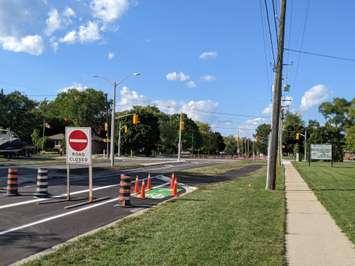 Construction at Errol Rd. and Indian Rd. intersection. August 31, 2022. (Blackburn Media photo)