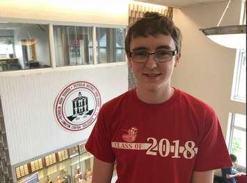Petrolia LCCVI student Peter Matthews.  Blackburn News Sarnia (Photo by Melanie Irwin)
