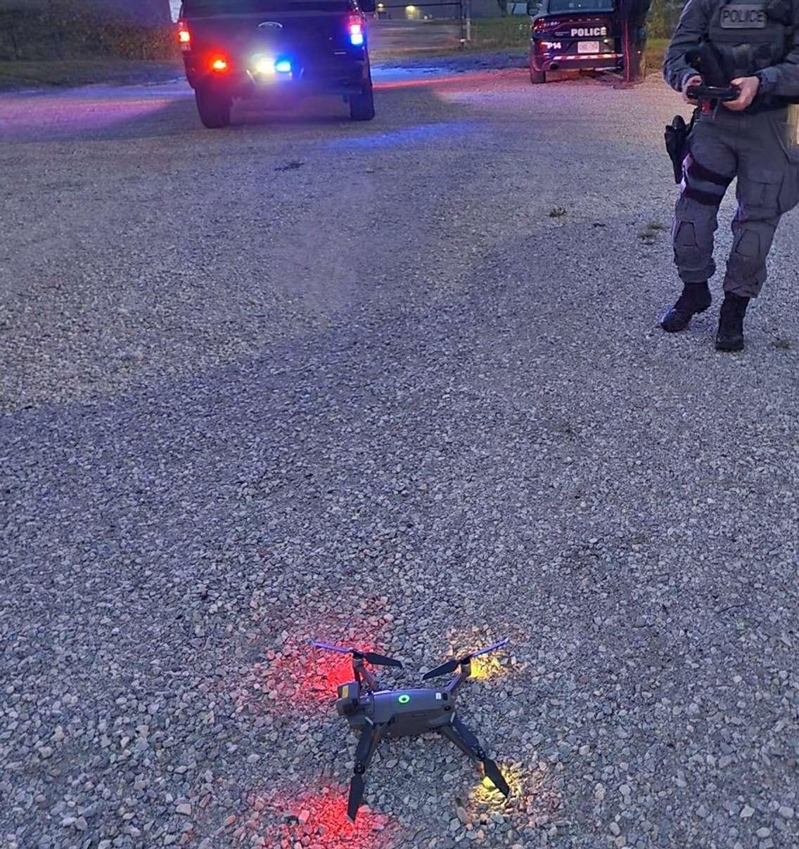 Police use drone to search Rainbow Park (Image courtesy of the Sarnia Police Service)