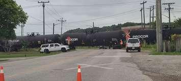 Train derailment July 14, 2021 near St. Andrew Street and Vidal Street. Photo courtesy of Ron RealeSmith.