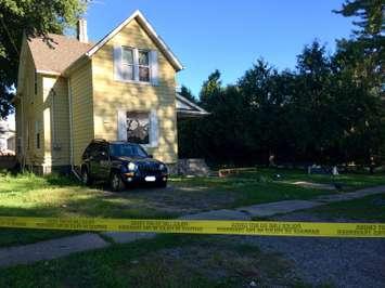 The scene of a homicide on College Ave - Aug 30/20 (Blackburnnews.com photo by Dave Dentinger)