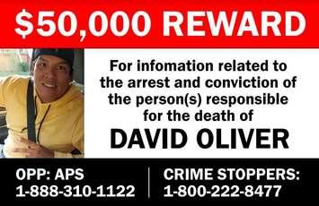 New billboard to assist in homicide investigation. (Photo courtesy of Lambton OPP)