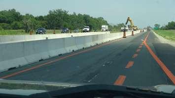 Construction on Highway 401 near Tilbury (Photo by Jake Kislinsky)