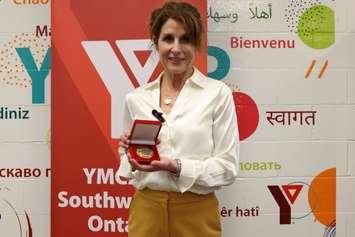 Lambton College's Susan Doughty is honoured with a YMCA Peace Medal - Nov. 21/24 (Photo courtesy of YMCA Southwestern Ontario)