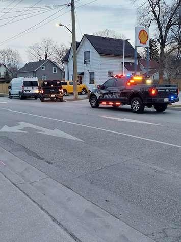 The Sarnia Police Service on scene of a Confederation St. residence (Photo courtesy of Sarnia Police Service via X)