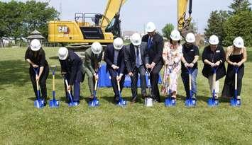 Shovels in the ground at Lambton College for the residence ground breaking (Photo by: Lindsay Newman/ Blackburn Media)