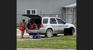 The OPP are looking suspects and a vehicle after a theft in Lambton Shores - June 21/25 (Photo courtesy of Lambton OPP)