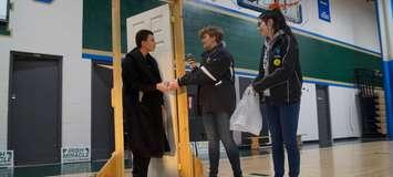 St. Patrick's High School students take part in the 36th annual Irish Miracle Food Drive kick-off. 3 December 2019. (BlackburnNews.com photo by Colin Gowdy)