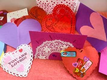 Valentine's Day cards. (Photo courtesy of Lambton County Library) 