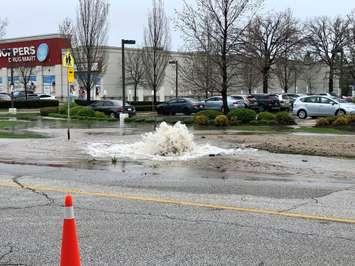 Water main break at Michigan and Murphy in Sarnia. May 4, 2022. Photo courtesy of the City of Sarnia.