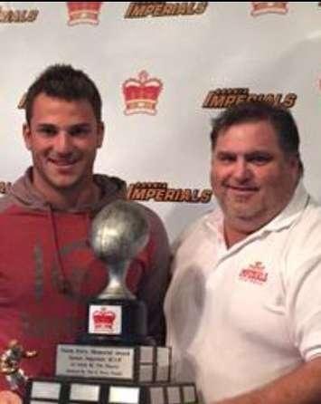 Coach Jake Cherski and MVP Ryan Lounsbury Sept. 12, 2015 (Submitted photo)