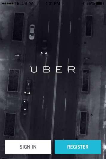 Uber mobile app screenshot. 