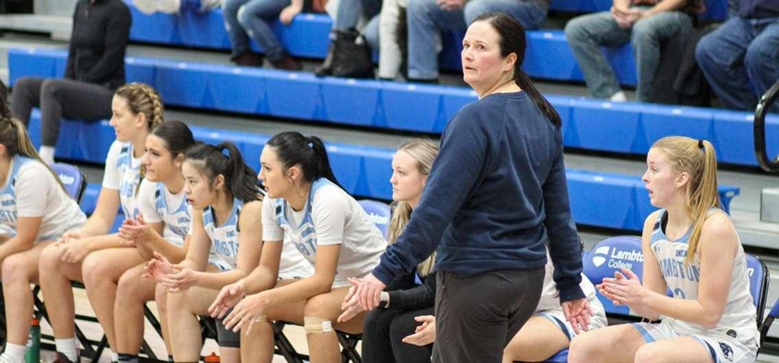 Janine Day coaches Lambton Lions women's basketball team. (Photo courtesy of Lambton Athletics)