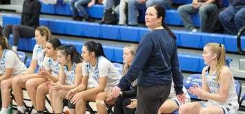 Janine Day coaches Lambton Lions women's basketball team. (Photo courtesy of Lambton Athletics)