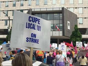 Inside city workers picket in front on London's city Hall. May 25, 2015. Photo by Ashton Patis. 