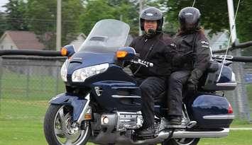 Gold Wing Road Riders Association members Drew and Jeanette Ferguson of Owen Sound in Poker Run in 2013.
(Photo submitted)
