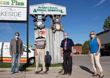 Image from left to right: Miro Soucek – SDHS Chair, Les McDermott – SDHS Treasurer, Dr Rodger Griffiths – BGAH Chief Veterinarian and Chief Operating Officer and Donna Pyette – SDHS Executive Director. (Submitted Photo)
