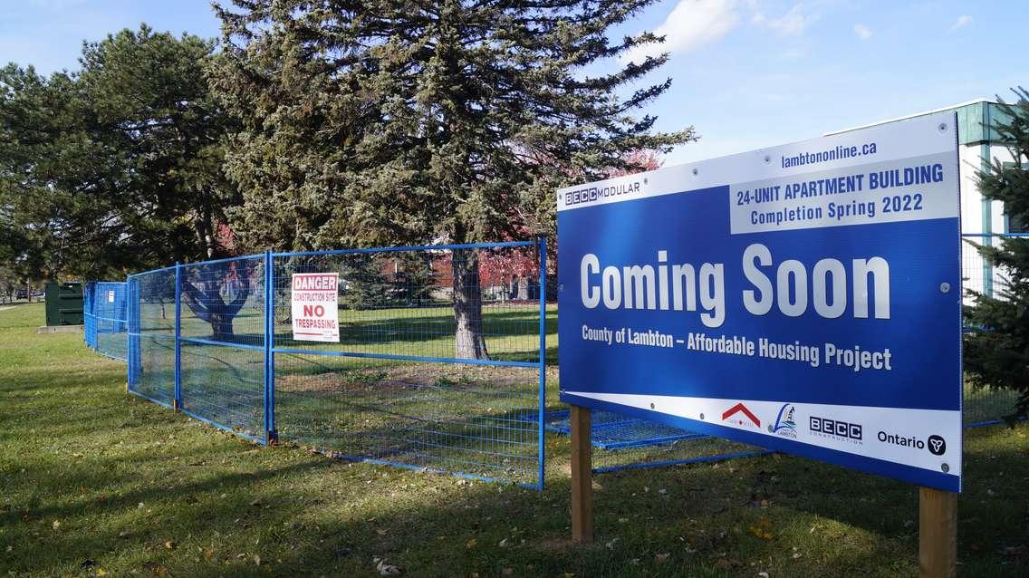 The site of a new affordable housing development at Maxwell Park Place in Sarnia. November 12, 2021.  SarniaNewsToday.ca photo