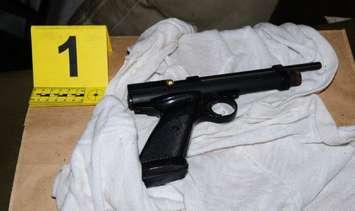 A .22 calibre pellet handgun. Photo courtesy of the Sarnia Police Service. 