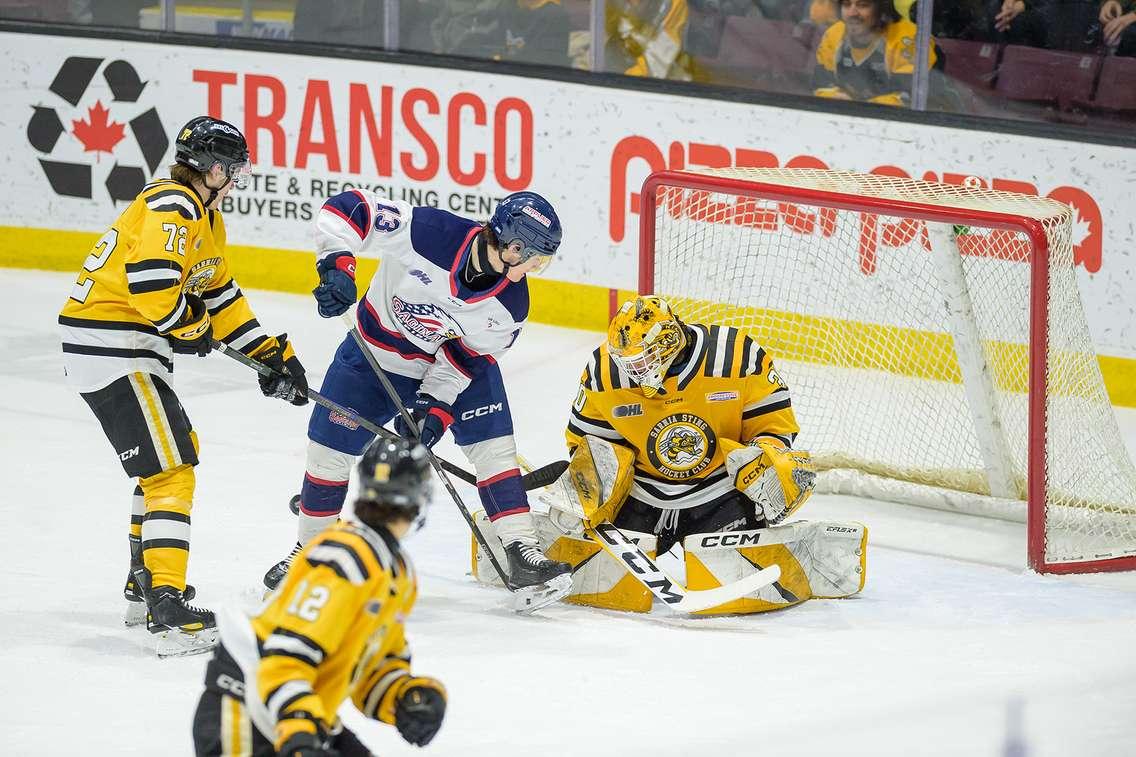 Saginaw at Sarnia Sting, February 17, 2025. Photo by Metcalfe Photography. 