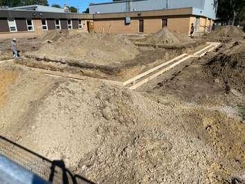 Foundation work at Sarnia Christian School. September 2021. (Photo courtesy of Sarnia Christian School via Facebook).