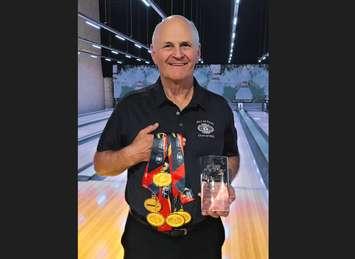 Retired Sarnia police officer Kevin Schofield shows off his medals from the World Police and Fire Games. Submitted photo.