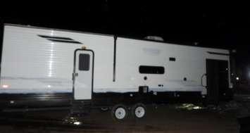 A stolen 2023 Salem camping trailer that was recovered from a Plank Rd. residence - Nov. 26/24 (Photo courtesy of Lambton OPP)