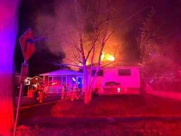 A house fire on Devine Street - Nov. 30/23 (Photo courtesy of Sarnia Firefighters via Facebook)