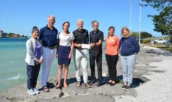 Courtney Young (left), Jeff Burchill, Kathy Johnson and Ken MacAlpine, Dr. Glen Maddison of St Joseph's Hospice, Kelly Chartrand, and Jody McGregor of Bluewater Health. (Submitted photo).