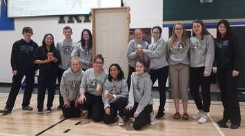 Students from St. Patrick's high school in Sarnia during the Irish Miracle Food Drive kick-off. November 27, 2018. (Photo by Colin Gowdy, BlackburnNews)