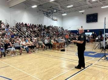 Hundreds attend a town hall hosted by the Sarnia Police Service, Sept 5, 2024 (Photo by: Lindsay Newman/ Blackburn Media)