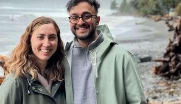 From L to R: Wife of Dr. Malik, Dr. Shahbaz Malik. Photo courtesy of the Blue Coast Primary Care Recruitment and Retention program.
