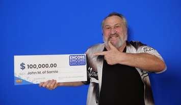 Sarnia's John McClelland wins $100,000 ENCORE prize - Aug 21/24 (Photo courtesy of Ontario Lottery and Gaming Corporation) 