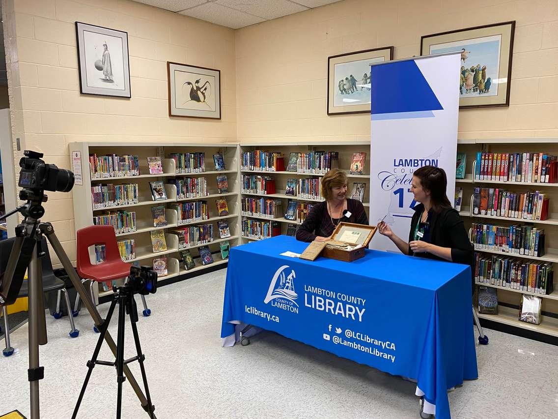 Lambton County Archives filming family oral histories as part of Show & Tell in 2024. Submitted photo.