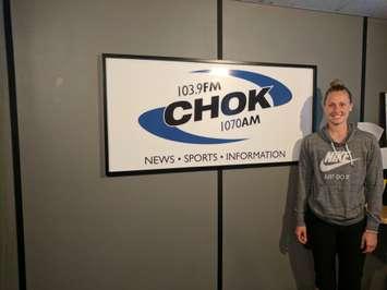 Laura Dally drops by the CHOK studio. July 17, 2017 (Photo by Jake Jeffrey)