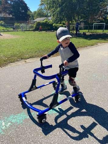 Easton Oetting during the Terry Fox Run. (Photo courtesy of Derek Bouma).
