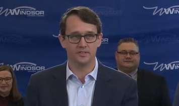Minister of Labour, Training and Skills Development Monte McNaughton, screenshot from announcement on March 9, 2023.